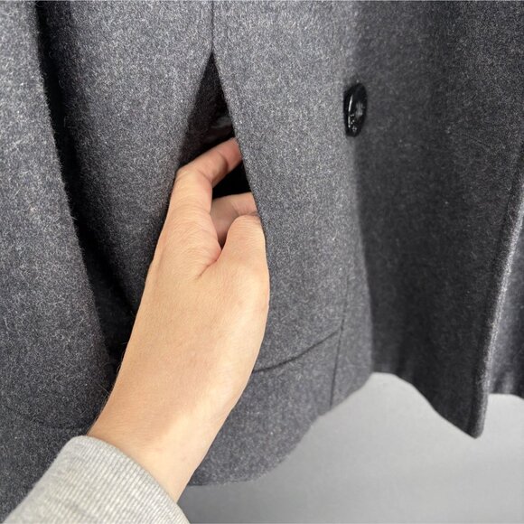 Guess Los Angeles Women's Wool Blend Short Peacoat L Gray Outerwear Old Money - Picture 5 of 10